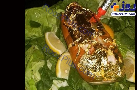 سرو گوشت لابستر با طلای ۲۴ عیار در یک رستوران + عکس