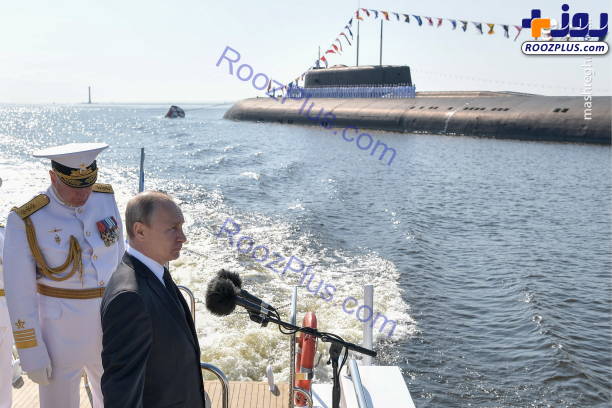 سخنرانی پوتین روی دریا +عکس