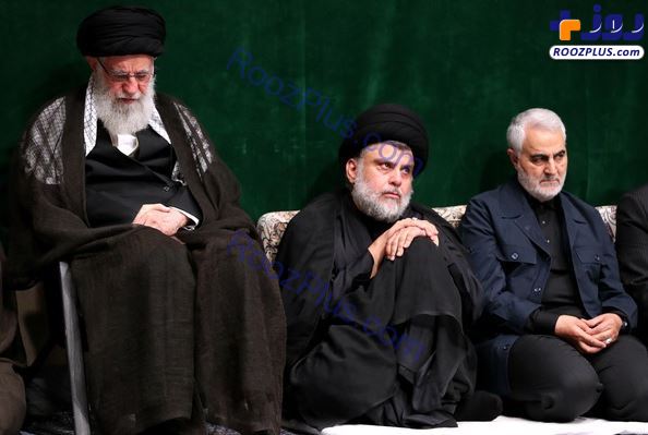 مقتدی صدر در کنار سردار سلیمانی در مجلس رهبر معظم انقلاب + تصاویر