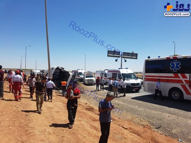 واژگونی اتوبوس 49 نفر راراهی بیمارستان کرد +عکس