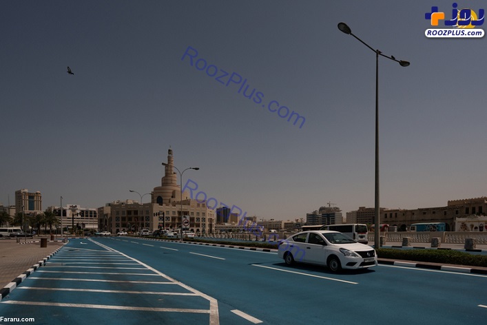 خیابان‌های آبی در قطر + تصاویر