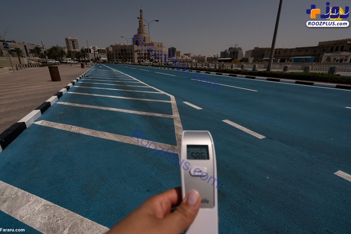 خیابان‌های آبی در قطر + تصاویر