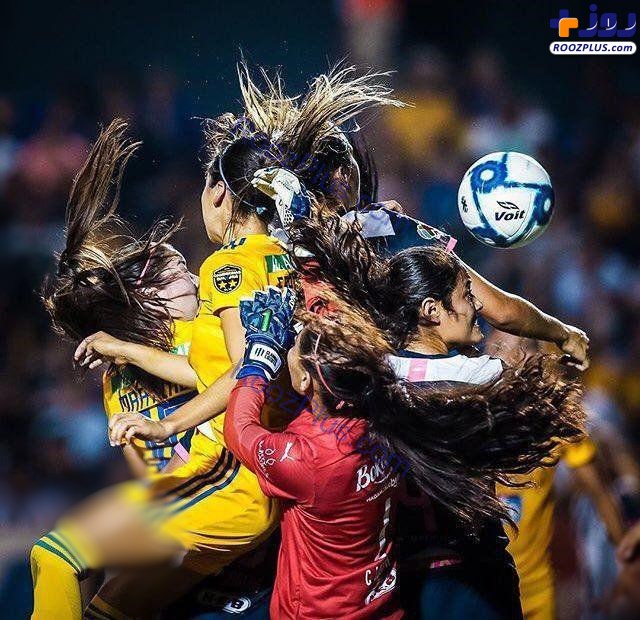 تصویر بسیار جالبی از فوتبال باشگاهی زنان در مکزیک +عکس