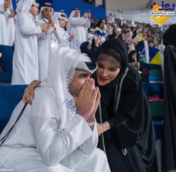 مادر امیر قطر در حاشیه مسابقات دو و میدانی +عکس