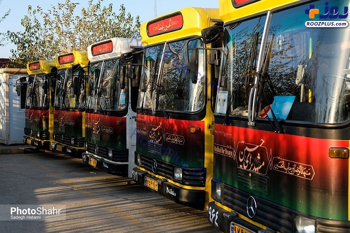 اعزام ۱۰۳ دستگاه اتوبوس به نجف برای خدمت‌رسانی به زائران اربعین +عکس