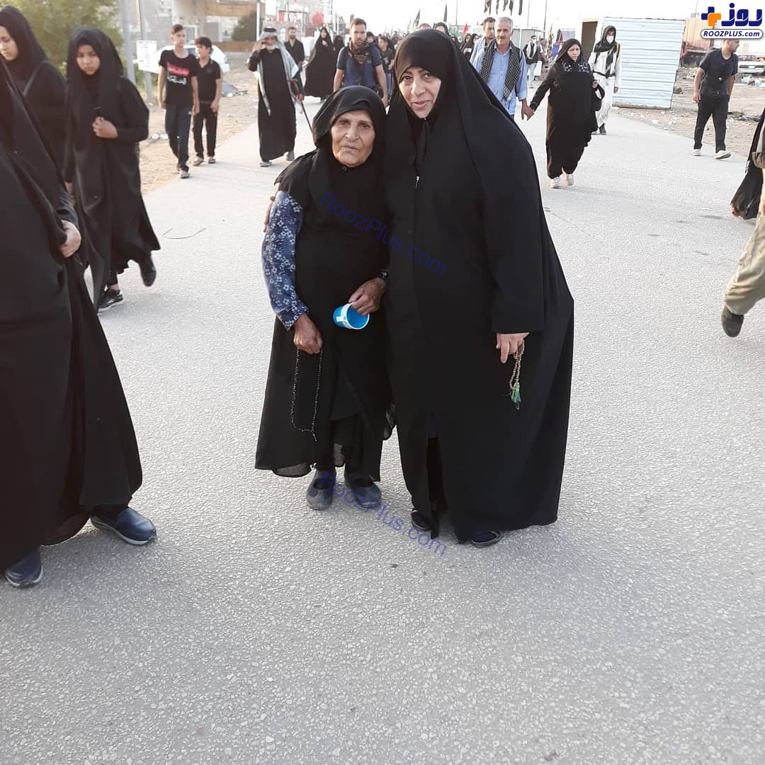 خواهر مسیح علی‌نژاد در پیاده‌روی اربعین +عکس