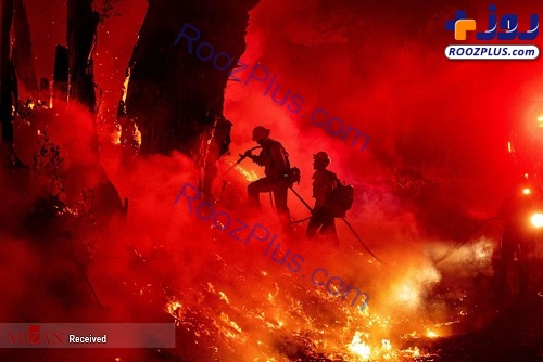عکس/پیشروی آتش سوزی‌ها در کالیفرنیا