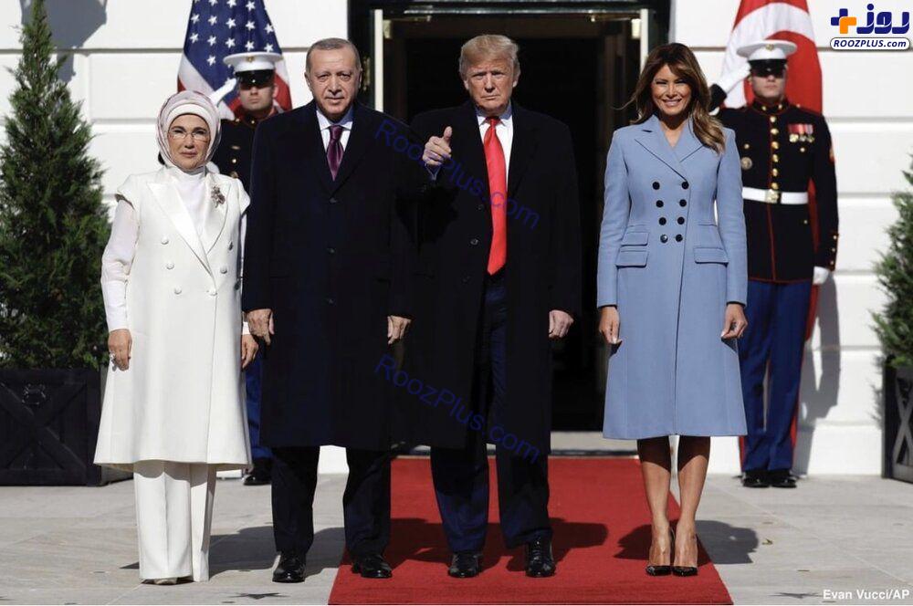پوشش همسران ترامپ و اردوغان در کاخ سفید +عکس