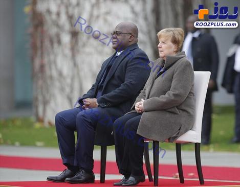 عکس/مراسم استقبال نشسته صدراعظم آلمان از رئیس جمهوری کنگو