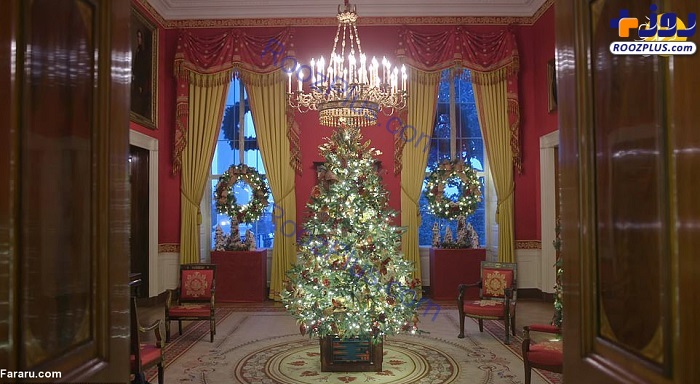 عکس/رونمایی ملانیا ترامپ از تزئینات کریسمس کاخ سفید