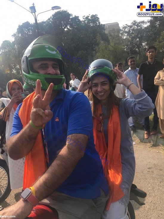 استقبال از کمپین موتورسواری ز‌نان در پاکستان + عکس