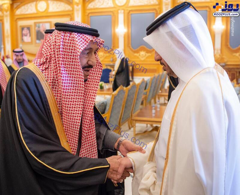 استقبال شاه سعودی از نخست‌وزیر قطر+عکس