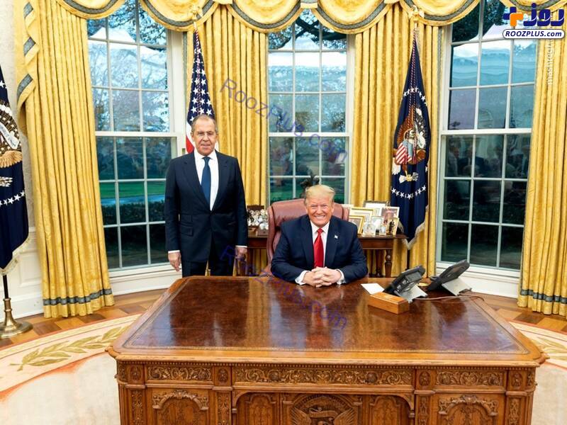 لاوروف در اتاق کار ترامپ/عکس
