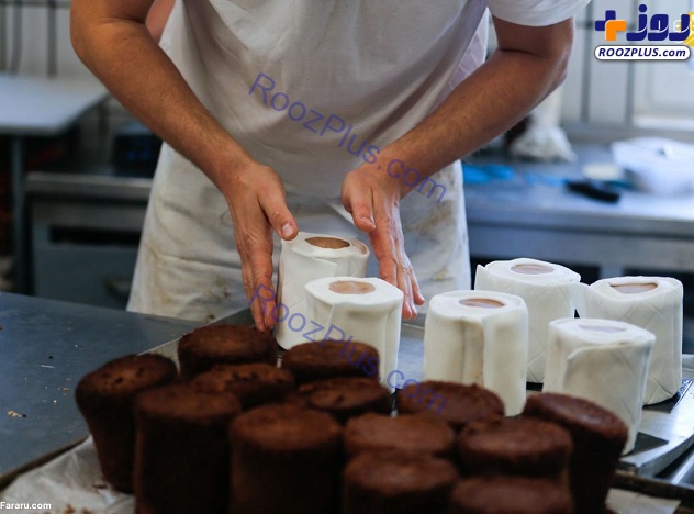 پخت کیک به شکل دستمال توالت! + عکس