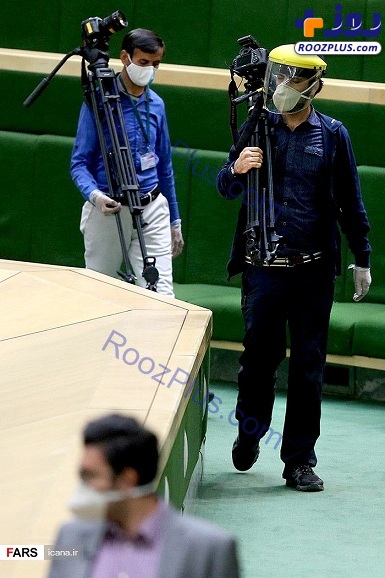 مجلسی ها با ماسک و دستکش+تصاویر