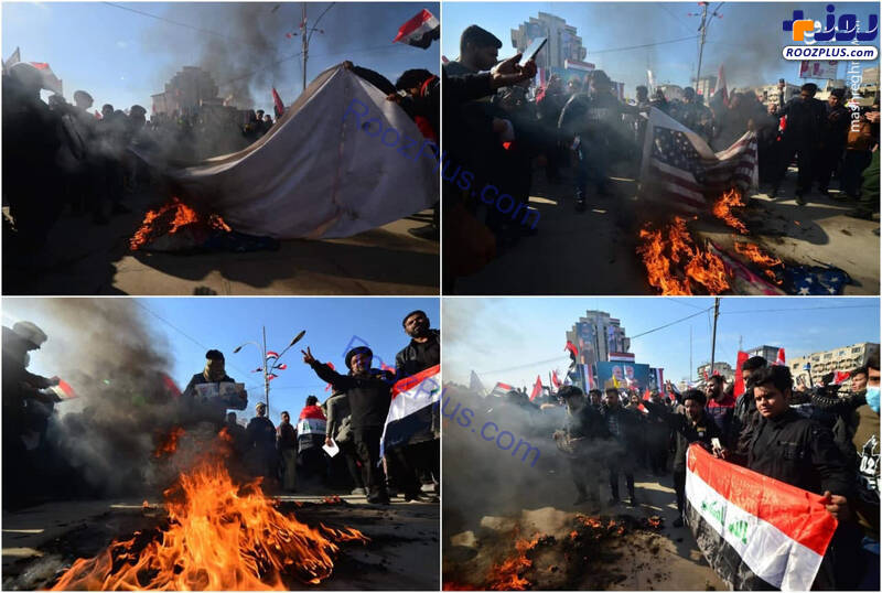 عکس/آتش زدن پرچم آمریکا در میدان التحریر