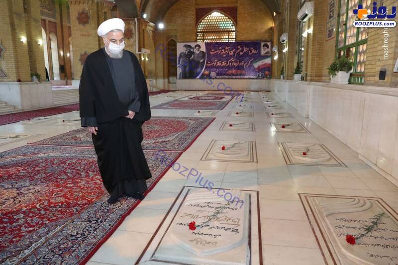 حضور رئیس جمهور در گلزار شهدای تهران+عکس