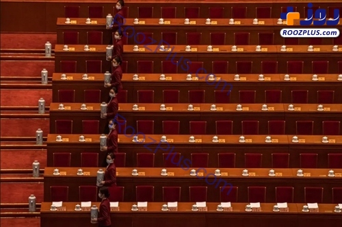 عکس/آماده سازی چای برای جلسه کنگره ملی خلق چین در شهر پکن