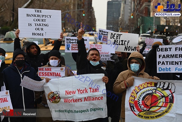 عکس/اعتراض تاکسی‌ها در آمریکا