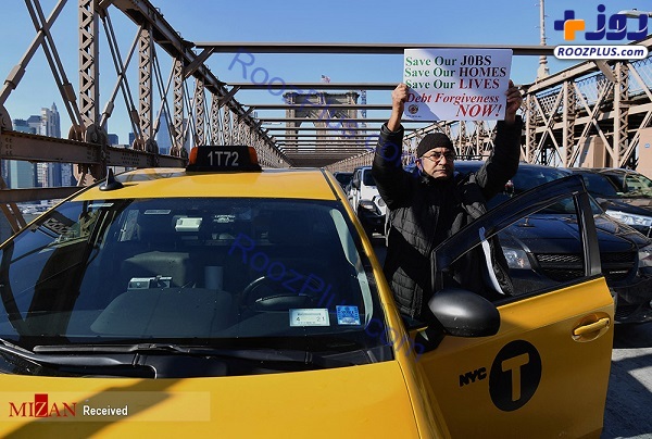 عکس/اعتراض تاکسی‌ها در آمریکا