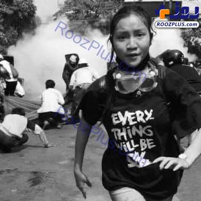 دختری که به نماد اعتراضات مردم میانمار تبدیل شد! +عکس