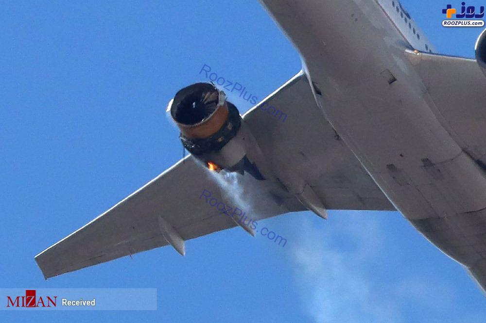 آتش گرفتن موتور بوئینگ مسافربری در آسمان! +عکس