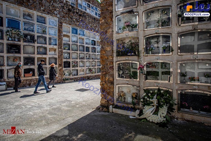 دفن قربانیان کرونا در اسپانیا +عکس