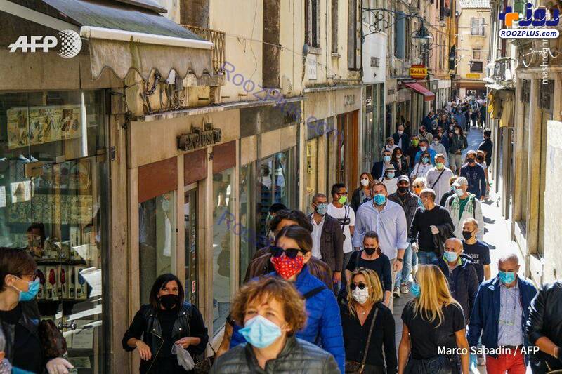 اعتراض همگانی مغازه داران در ونیز در روزهای کرونایی+عکس