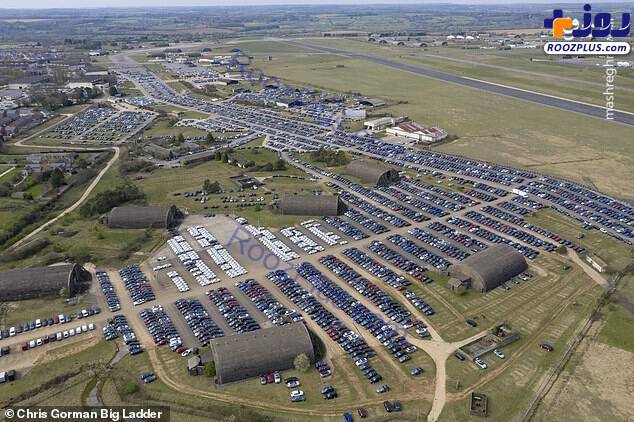 تصویرهوایی از پارکینگ خودروهای دپو شده در انگلیس