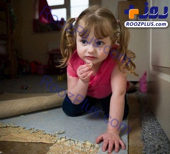 دختربچه ای که فرش می‌خورد! + تصاویر