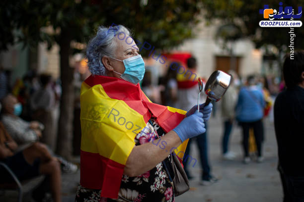 تظاهرات ضد دولتی مردم اسپانیا در خیابان ها+عکس