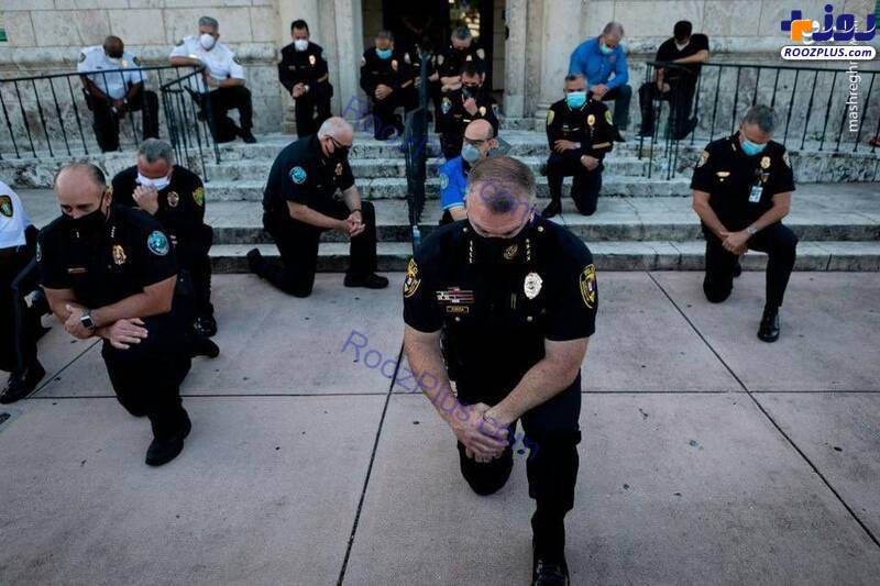 نیروهای پلیس به معترضان آمریکایی پیوستند +عکس