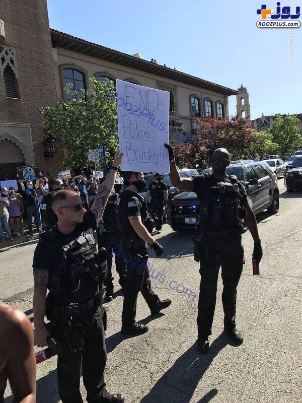 نیروهای پلیس به معترضان آمریکایی پیوستند +عکس
