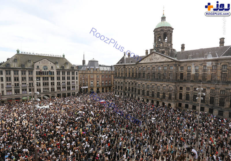 تظاهرات مردم هلند علیه رفتارهای نژادپرستانه پلیس آمریکا/عکس