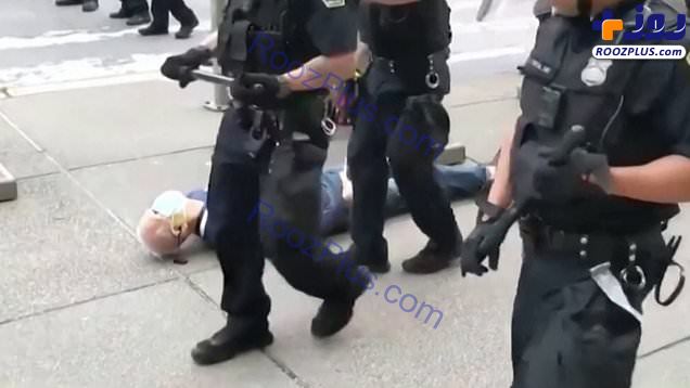 جنجال حمله وحشیانه به پیرمرد 75 ساله توسط پلیس آمریکا +عکس