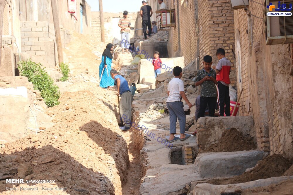 وضعیت آبرسانی در محله حصیرآباد اهواز +عکس