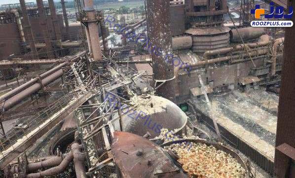 انفجار و آتش‌سوزی در کارخانه فولاد ایالت ایندیانای آمریکا + تصاویر