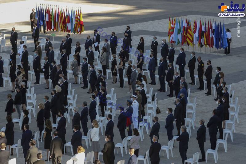 ادای احترام به قربانیان کرونا در کاخ رویال مادرید اسپانیا/عکس