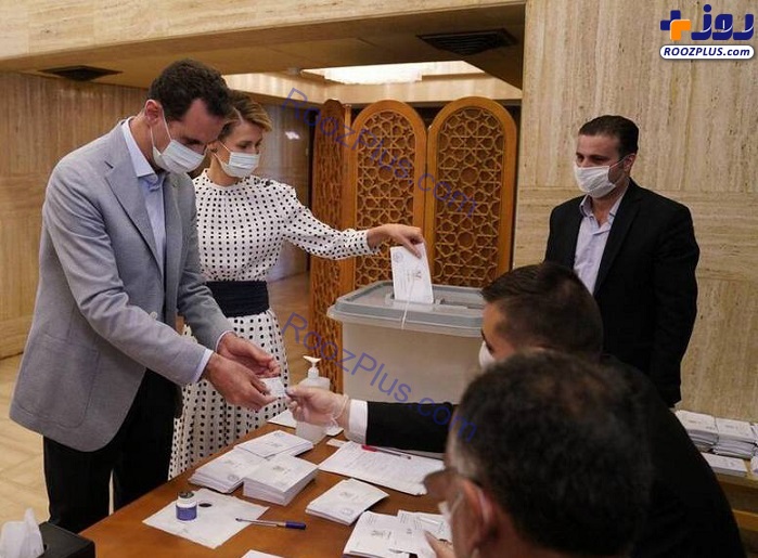 عکس/ بشاراسد و ز‌نش پای صندوق رای