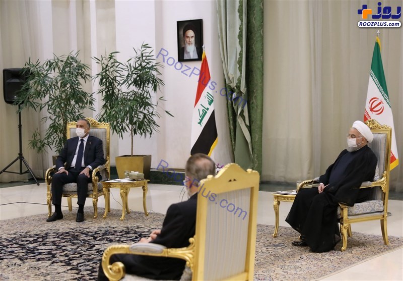 نشست خصوصی رییس جمهور ایران و نخست وزیر عراق در تهران + تصاویر