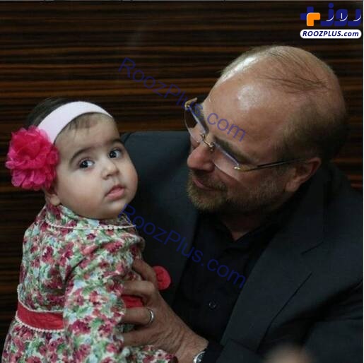 دیدار رئیس مجلس با دختر خردسال شهید مدافع حرم +عکس