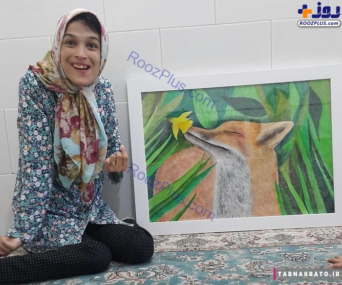 نقاشی‌های حیرت‌انگیز دختر معلول ایرانی +عکس