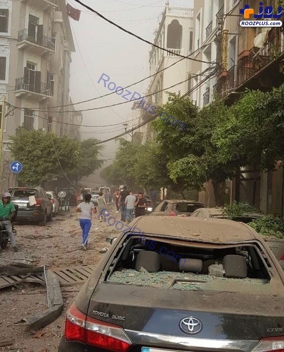 نخستین تصاویر از خیابان های اطراف بندر بیروت پس از انفجار شدید امروز