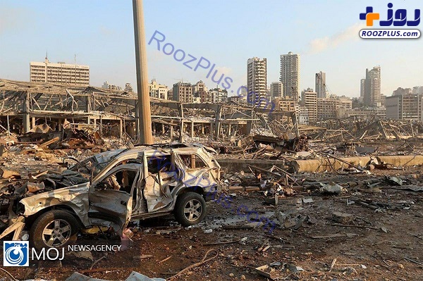 ویرانی شدید در محل اصلی انفجار بیروت +عکس