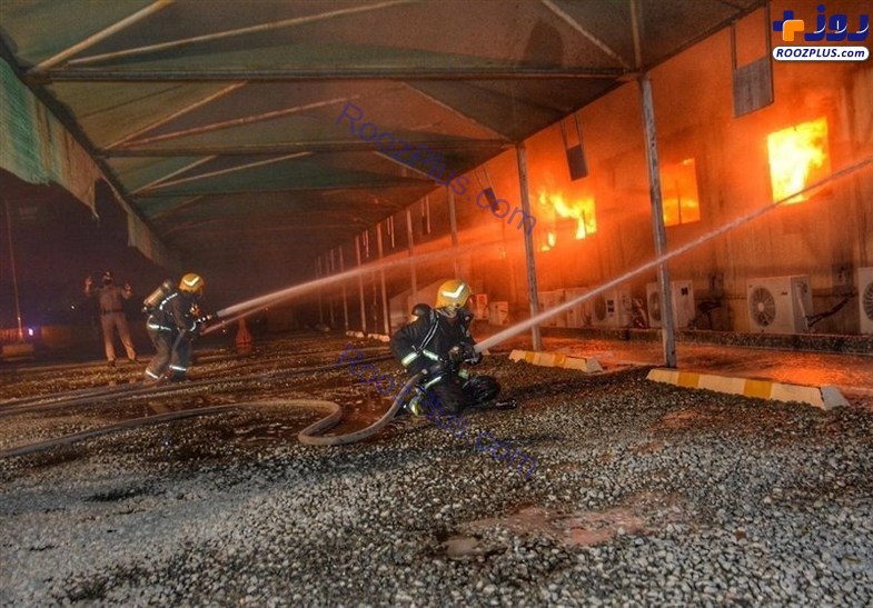 آتش‌سوزی بزرگ در قطار سریع‌السیر جده عربستان +عکس