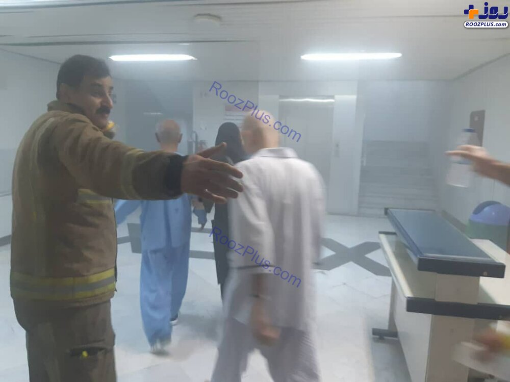 آتش سوزی در بیمارستان خیابان سخایی +عکس