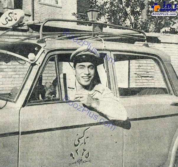 تصویر زیرخاکی از تاکسی و راننده آن در اوایل دهه ۴۰