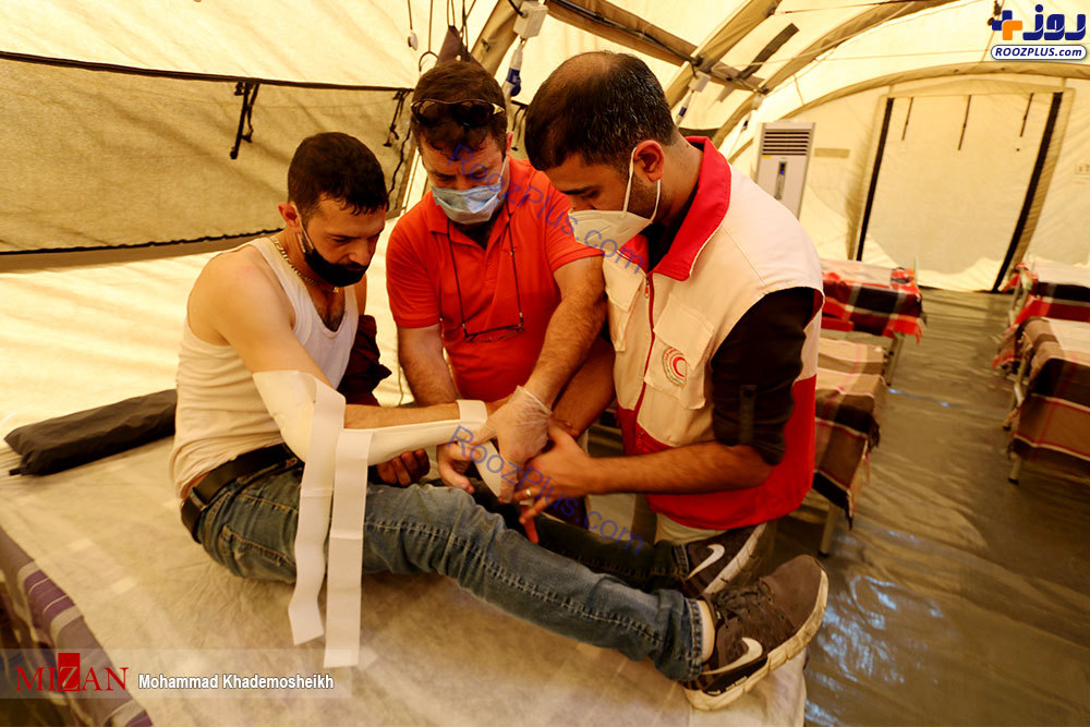 پذیرش بیماران در بیمارستان صحرایی هلال احمر در بیروت +عکس