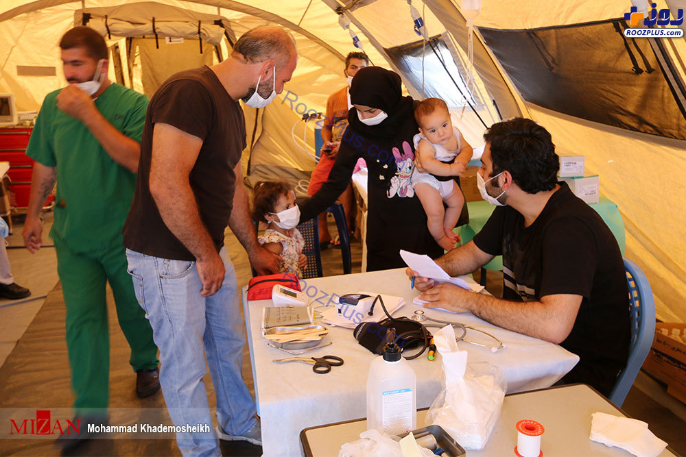 پذیرش بیماران در بیمارستان صحرایی هلال احمر در بیروت +عکس