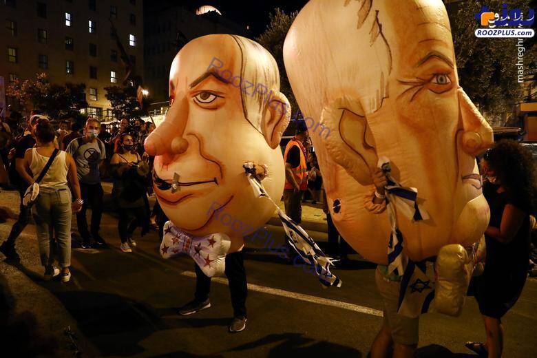 تظاهرات شبانه علیه نتانیاهو در سرزمین‌های اشغالی/تصاویر